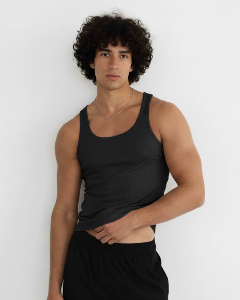 Tank Top - BEIGE, BLACK