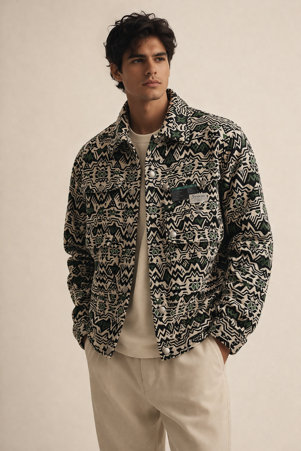 Green and Beige Jacket