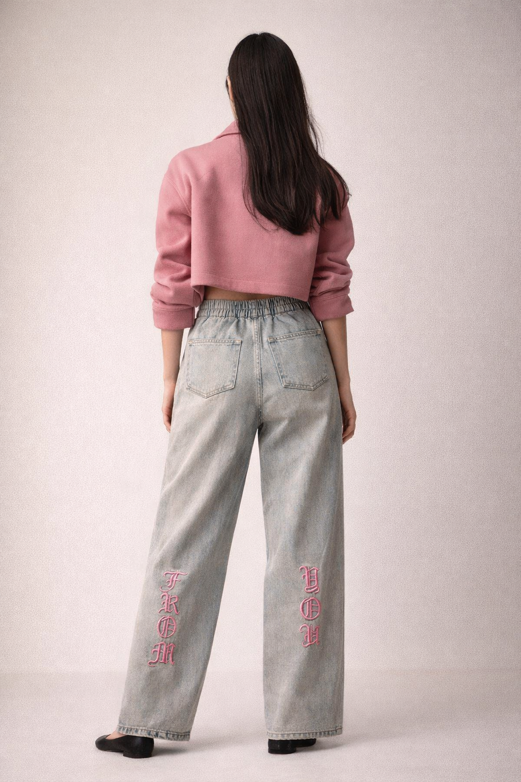 From You - Embroidered Denim Pants