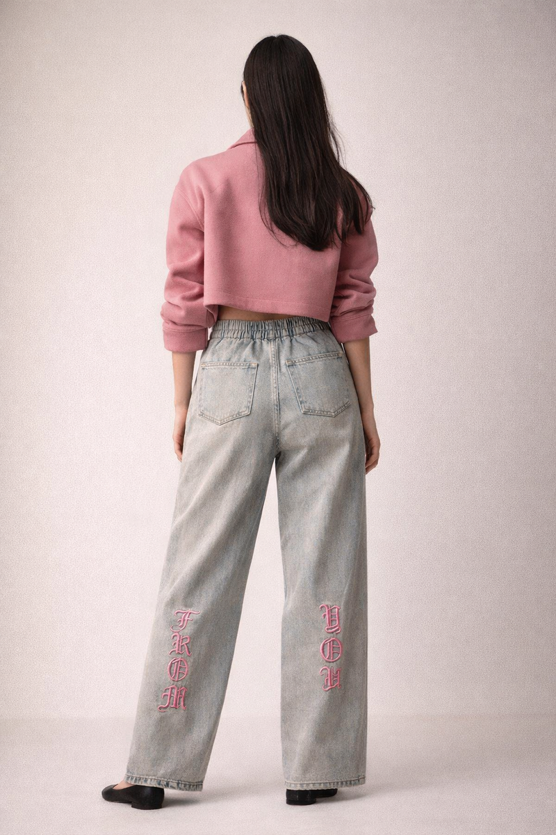 From You - Embroidered Denim Pants
