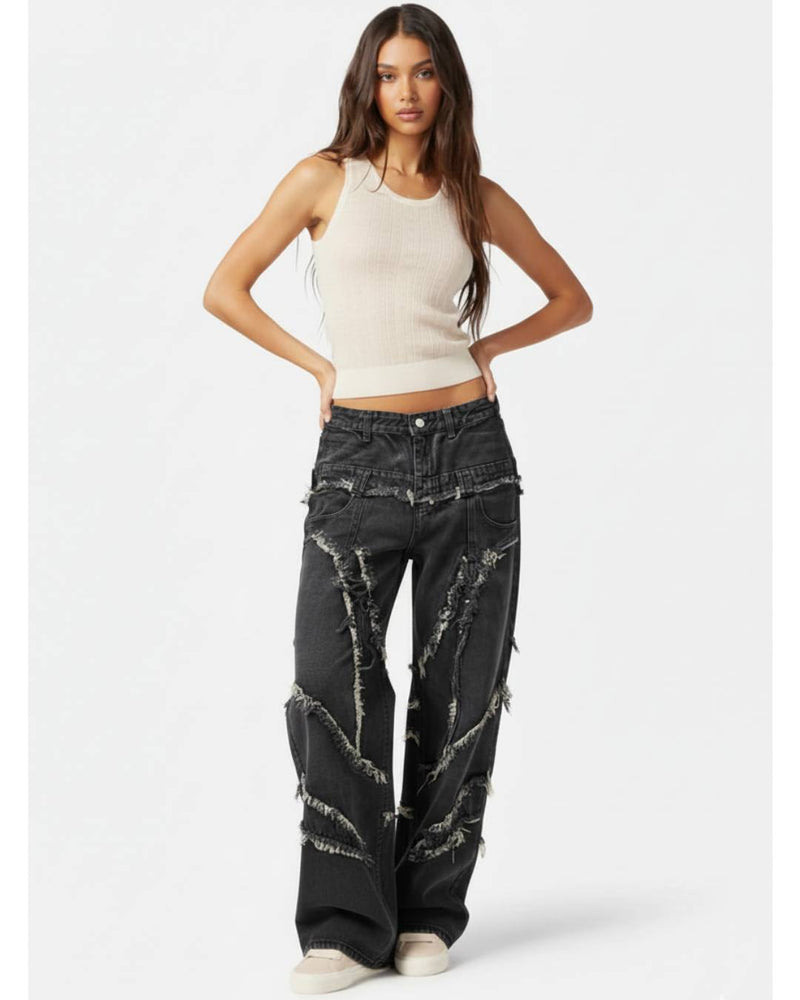 Distressed Grey Jean