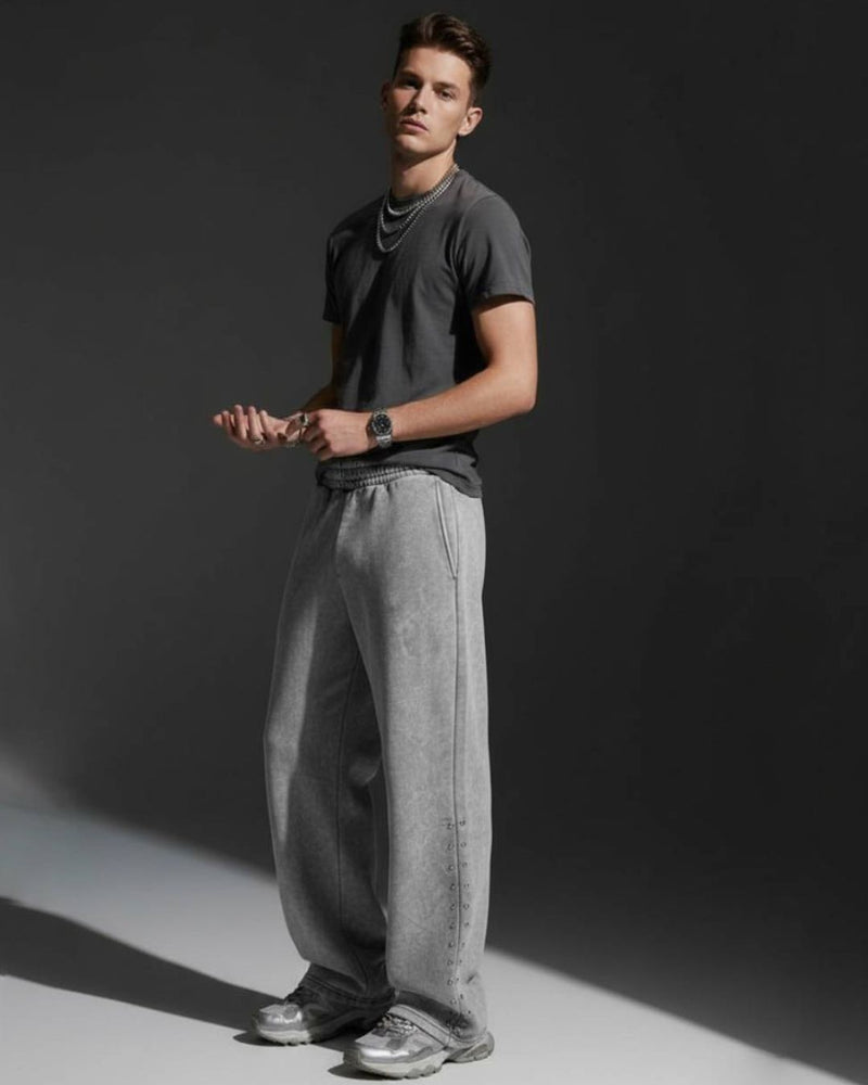 Soft Grey Pants with beaded sides