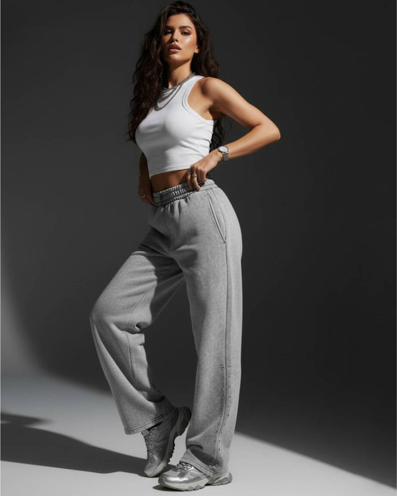 Soft Grey Pants with beaded sides