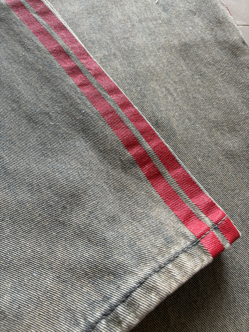 Wide Leg Red Striped Jean