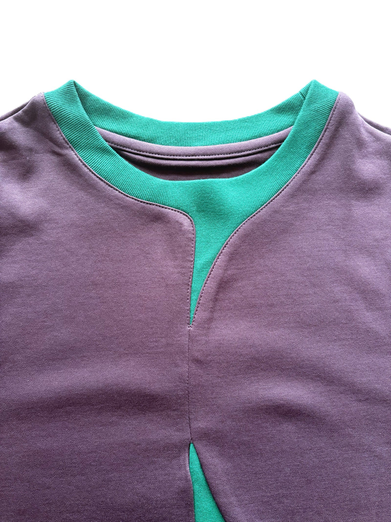 Purple t-Shirt with Green Neck