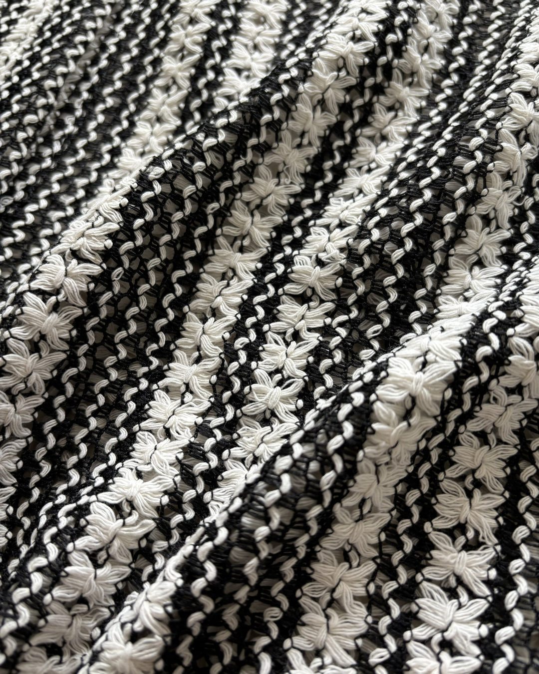 Black & White Textured Knit Shirt