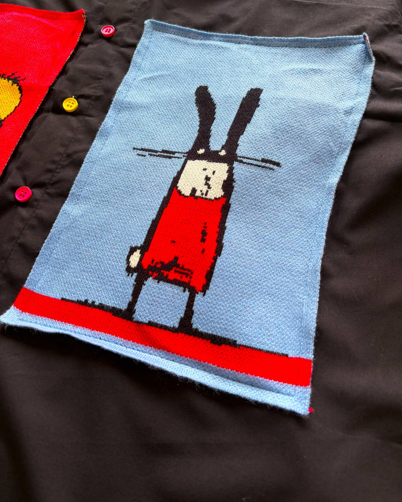Blue and Red Patch Shirt