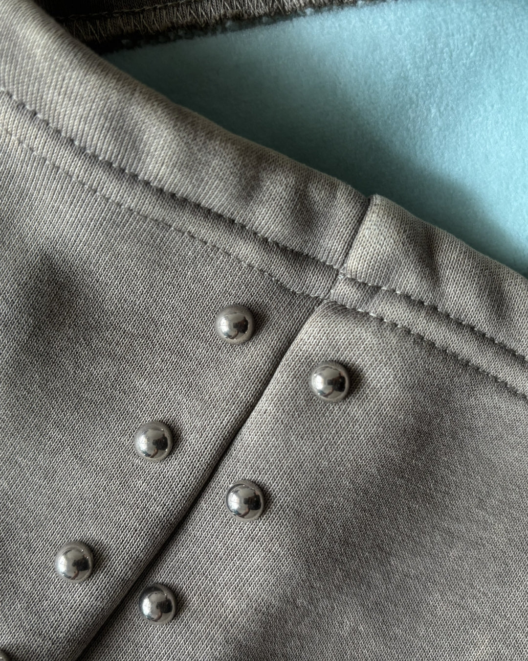 Wide Leg Cotton Sweatpants with Metallic Side Beads
