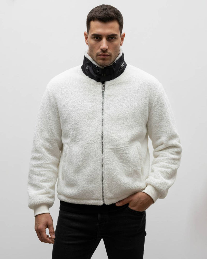 Furry high neck jacket
