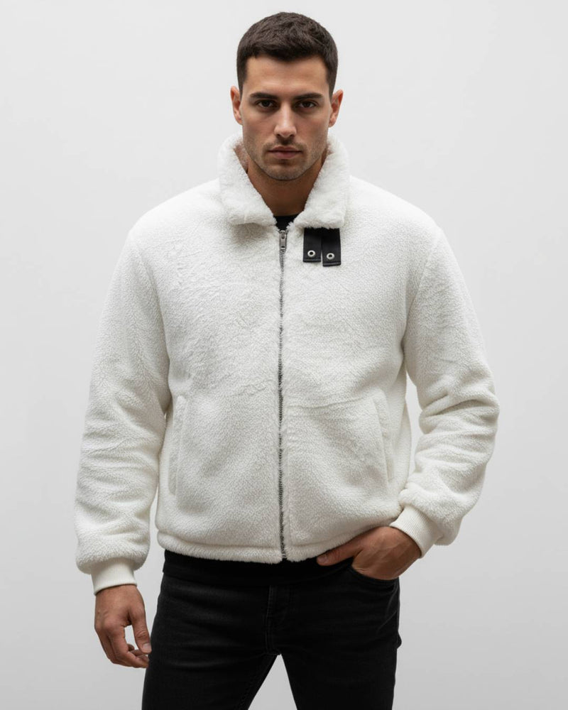 Furry high neck jacket
