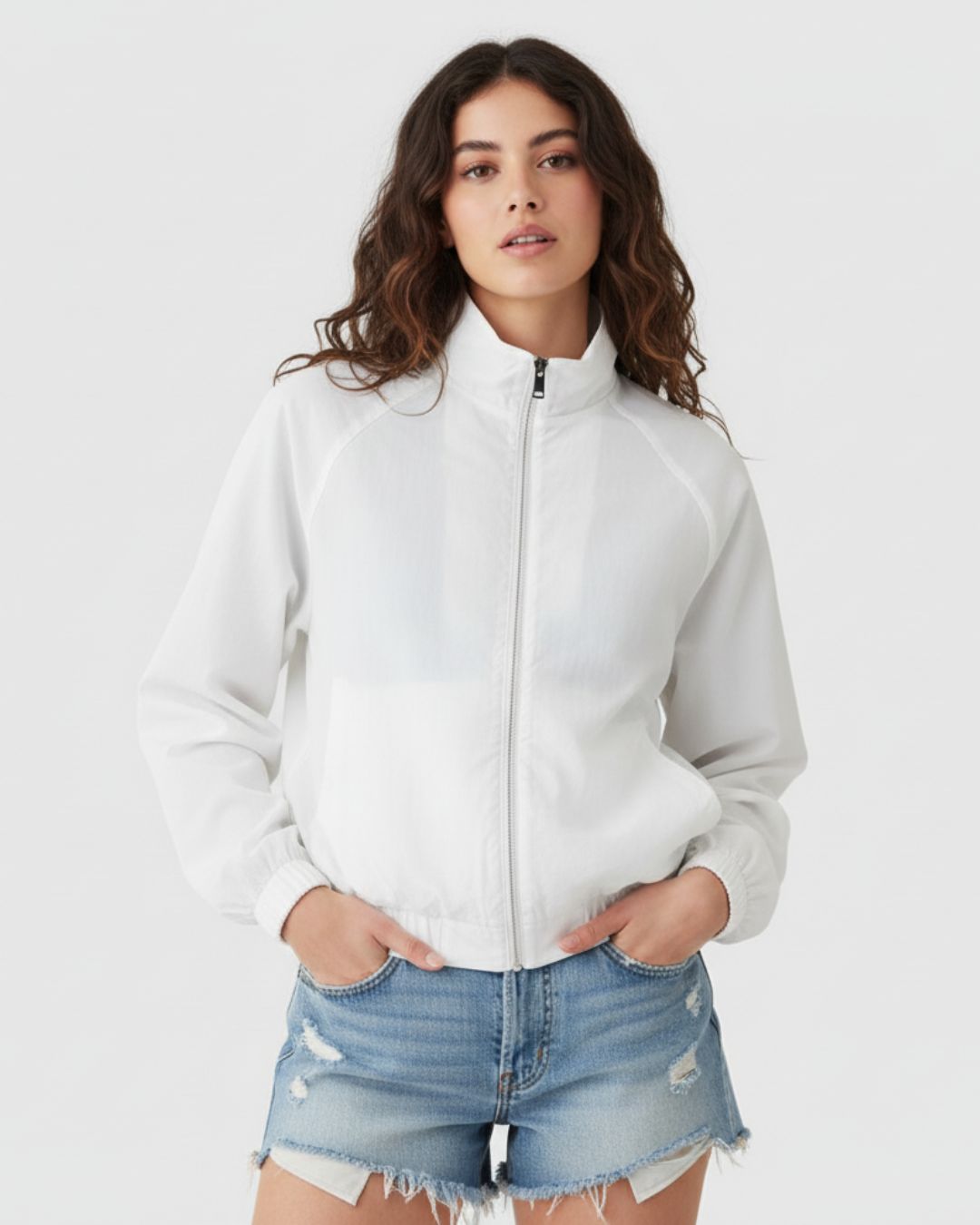 White high neck jacket